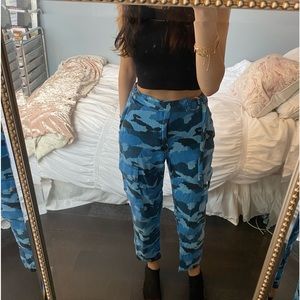 Blue Camo Cargo Pants